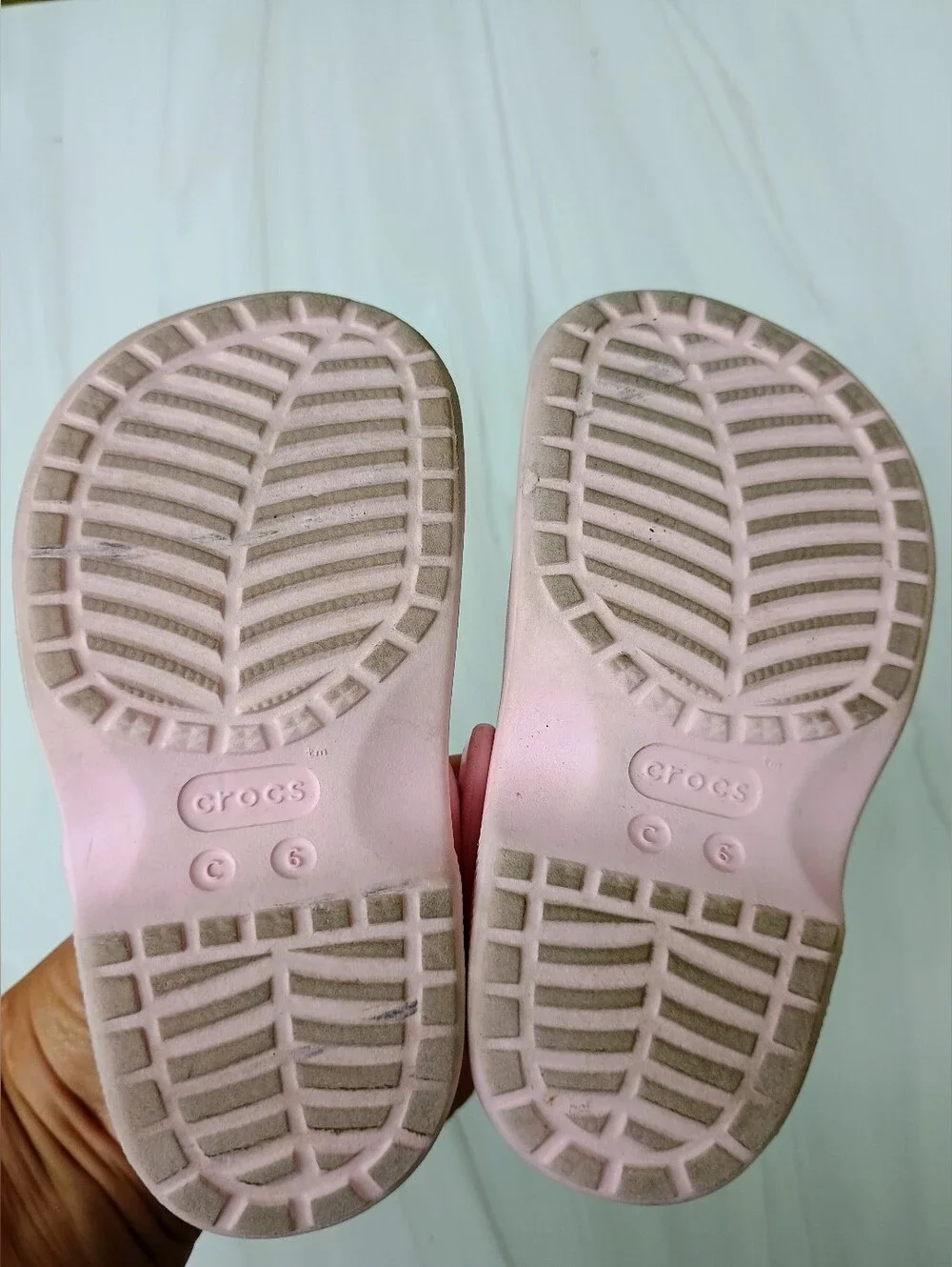 Crocs Mary Jane Pink Platform Toddler Sz 6 Flower Clog Sandals